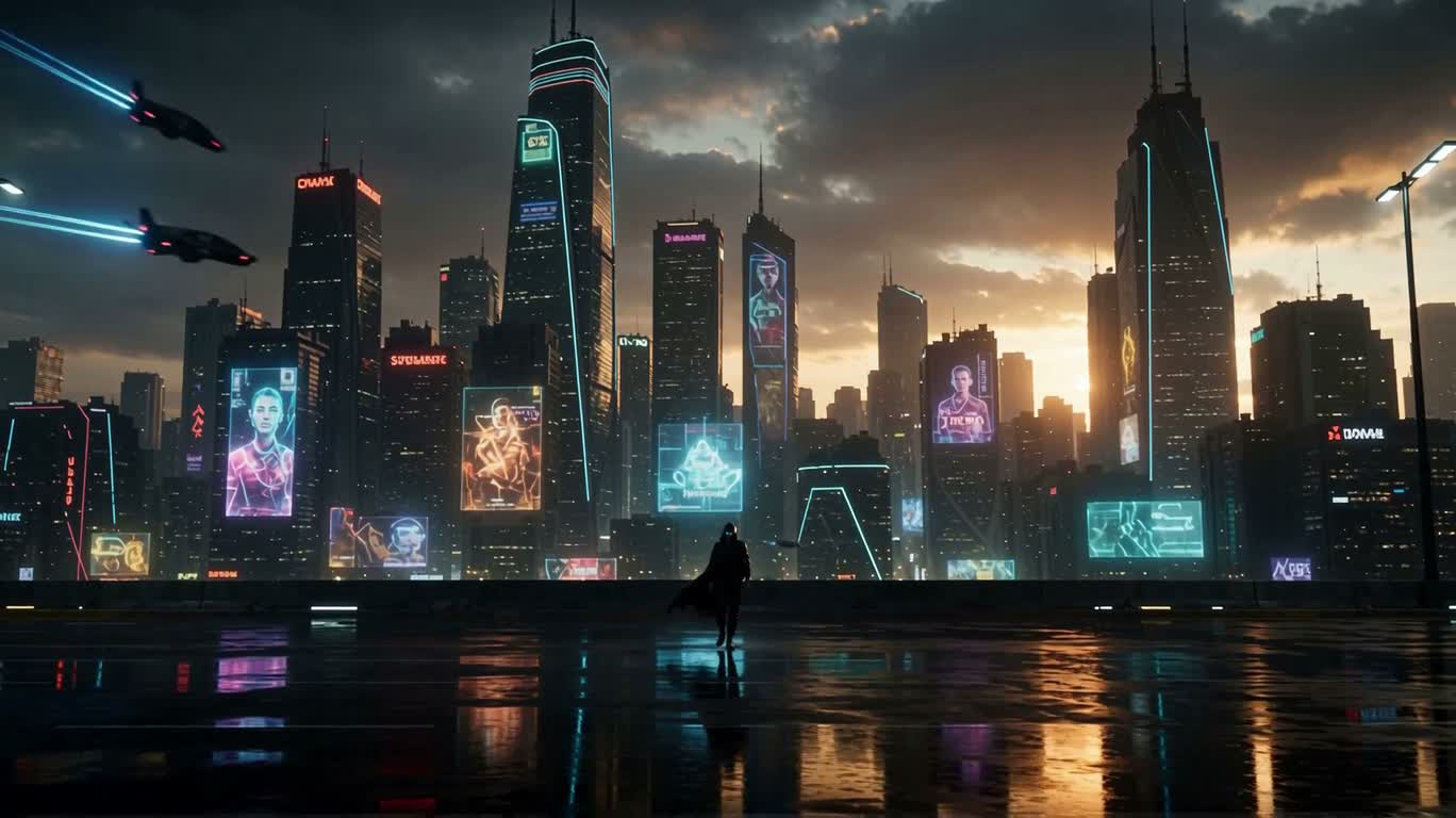 Ville de pluie néon : fantasme cyber