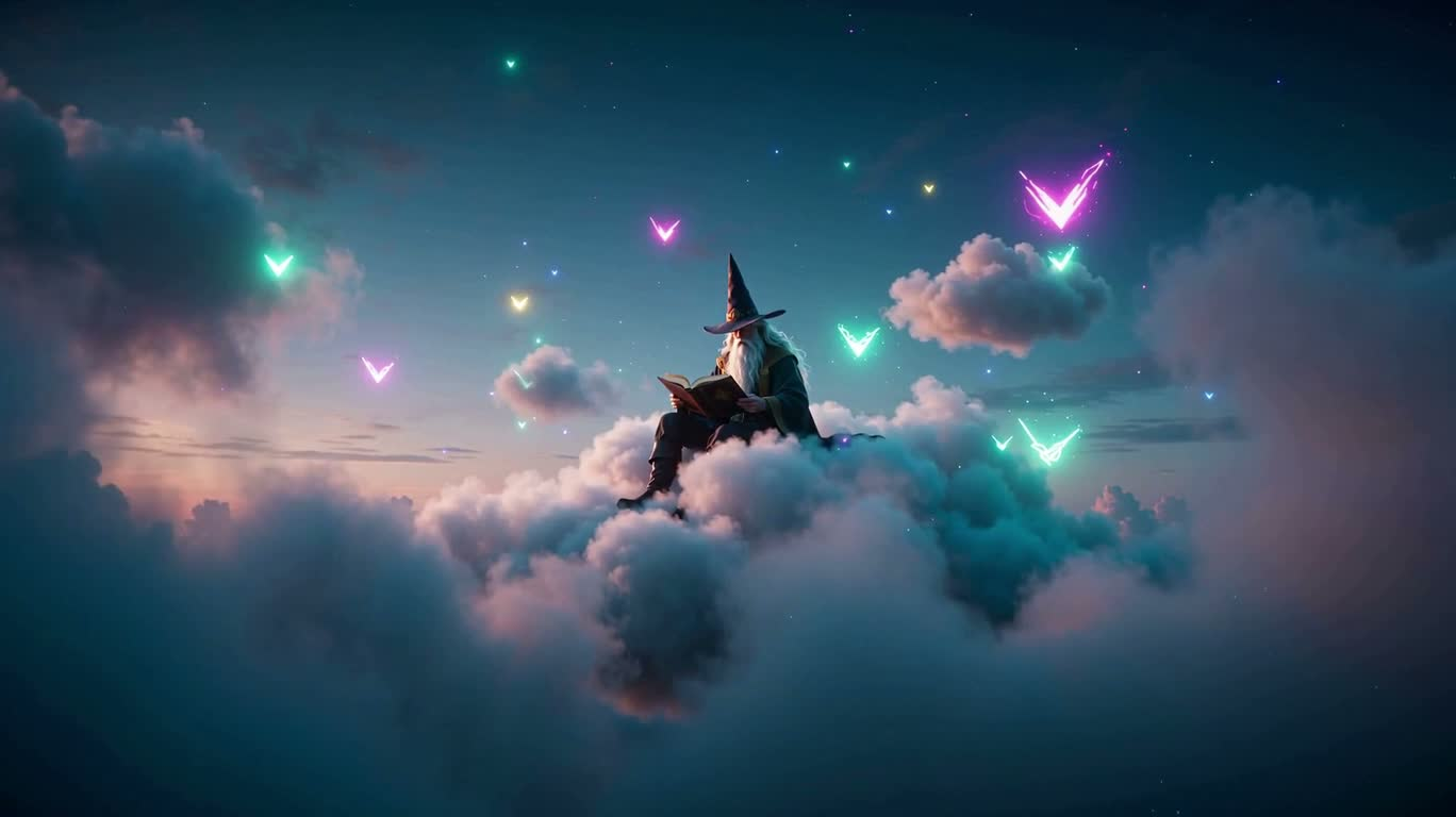 云端霓虹魔法书房