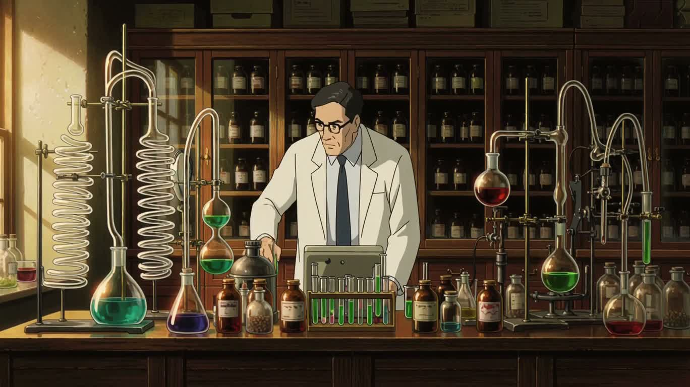 Échantillon vert au laboratoire