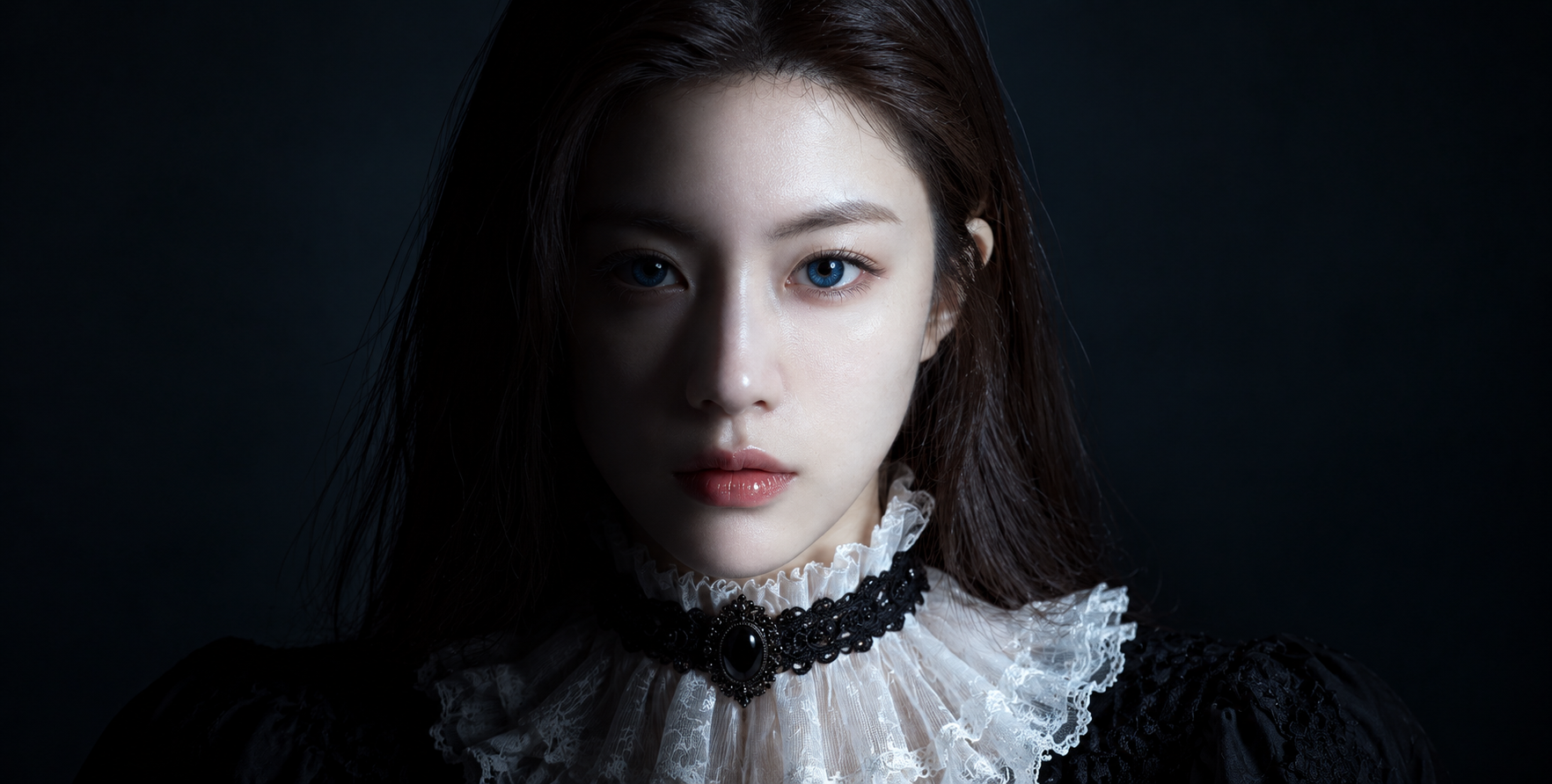 明暗交界处的哥特风成年女性肖像 — AI image creation