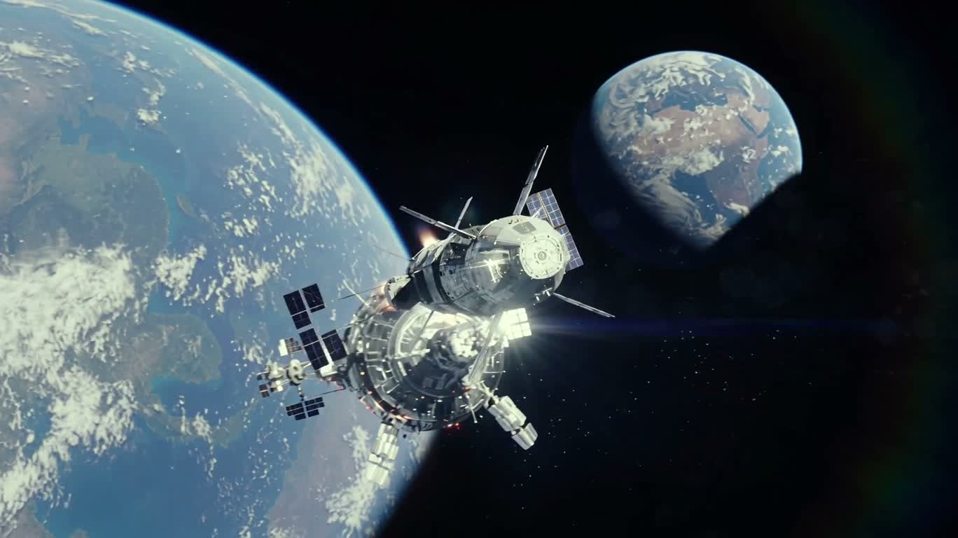 宇宙ステーションの精密ドッキング — AI video creation
