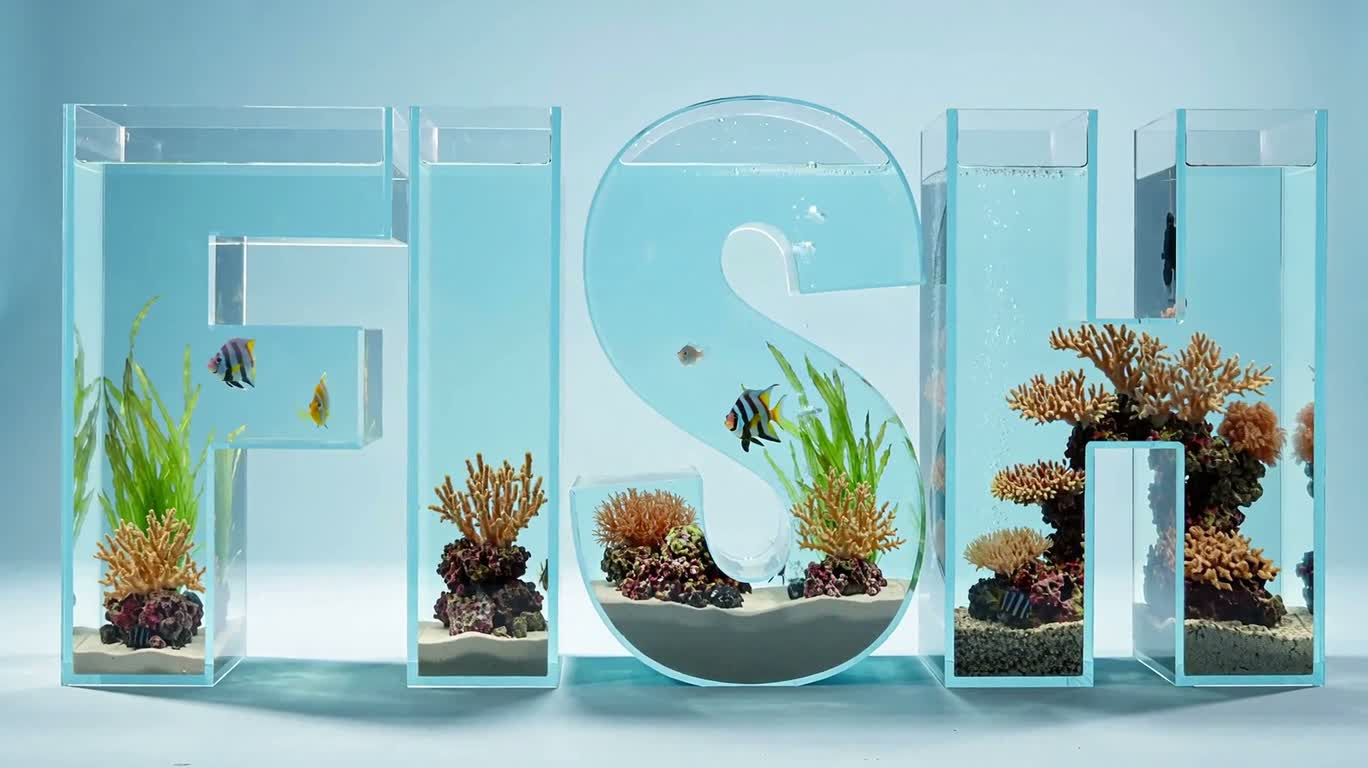 水族馆字母鱼缸