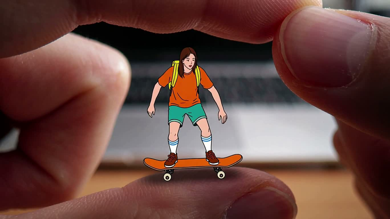 Mini Skateboard Girl's Desktop Adventure