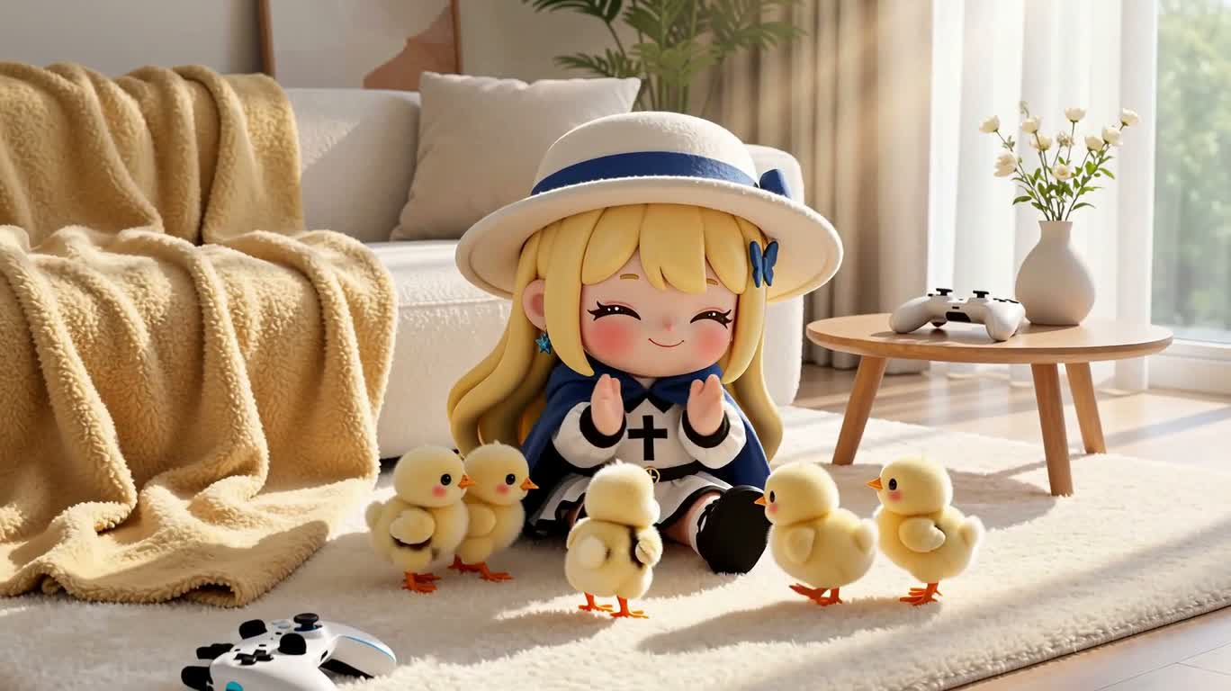 阳光客厅里的雏鸟欢聚