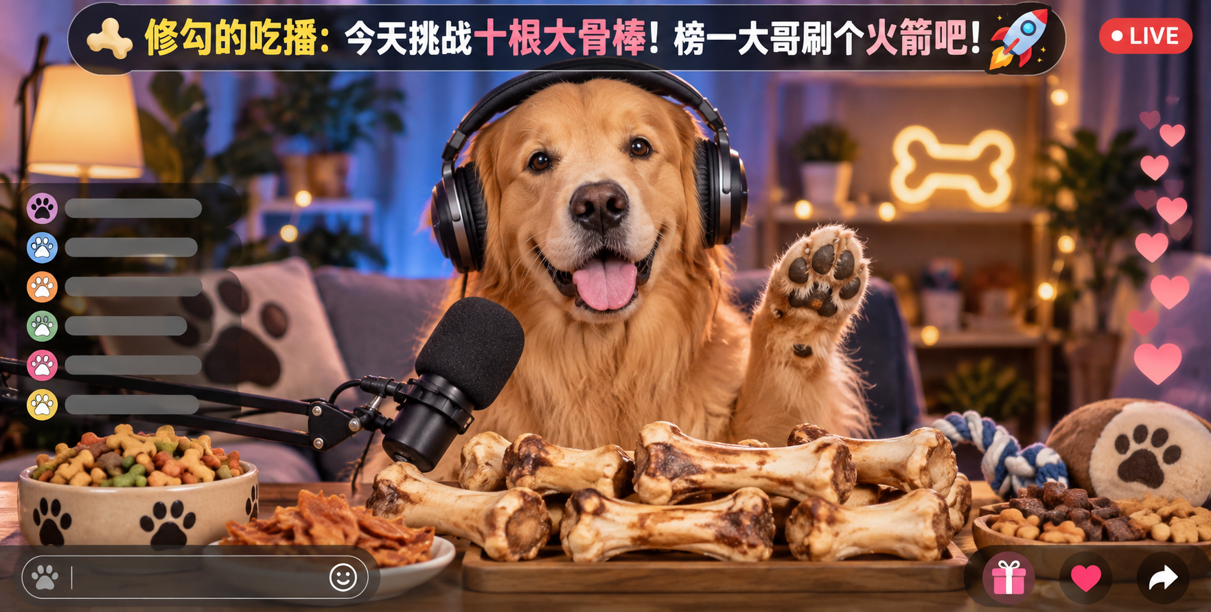 金毛犬的零食直播