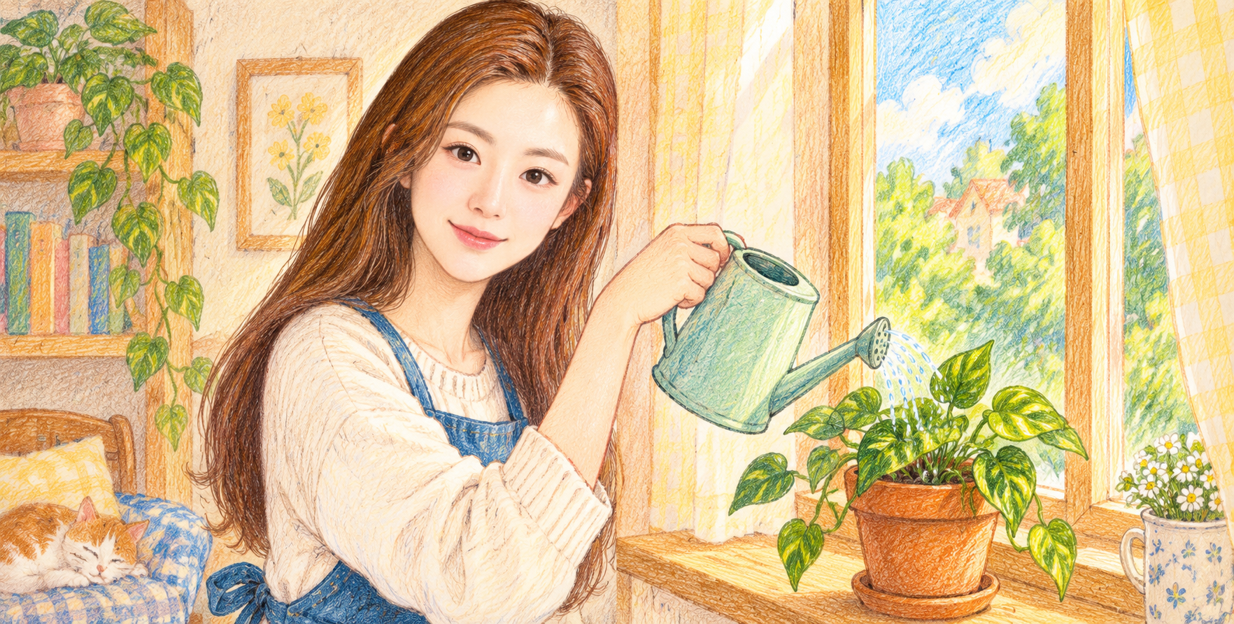 Illustration de vie chaleureuse à la craie de couleur
