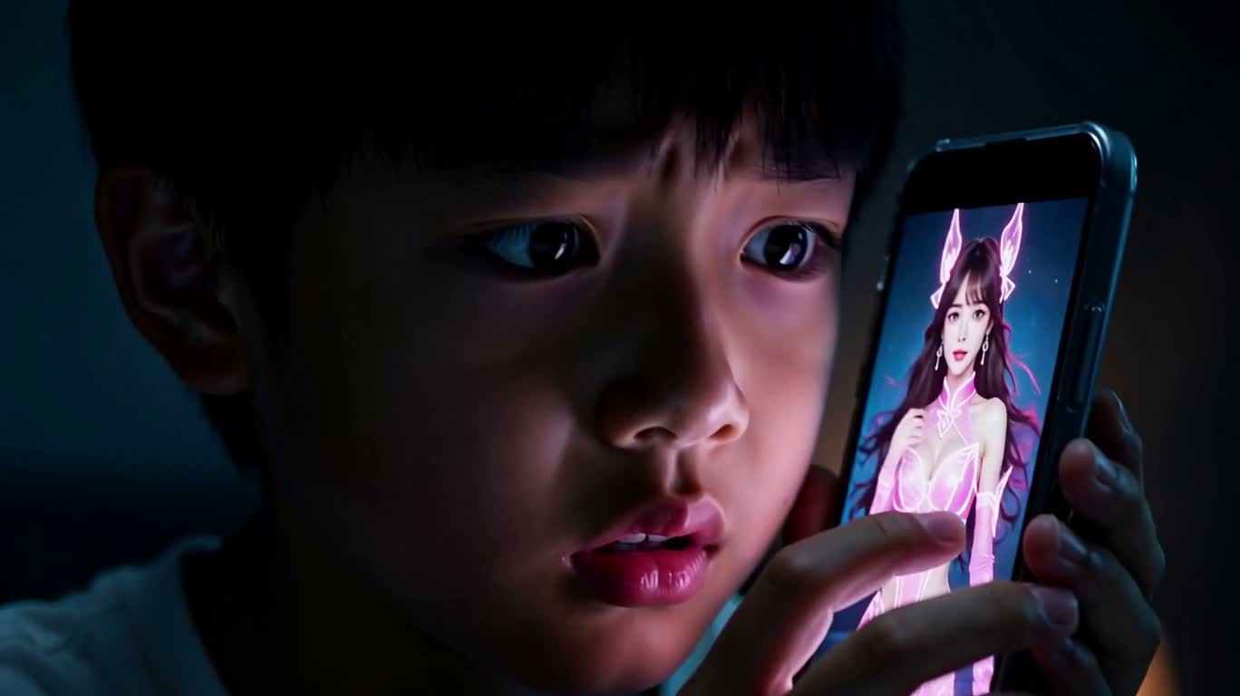 네온 스크린 속 환영