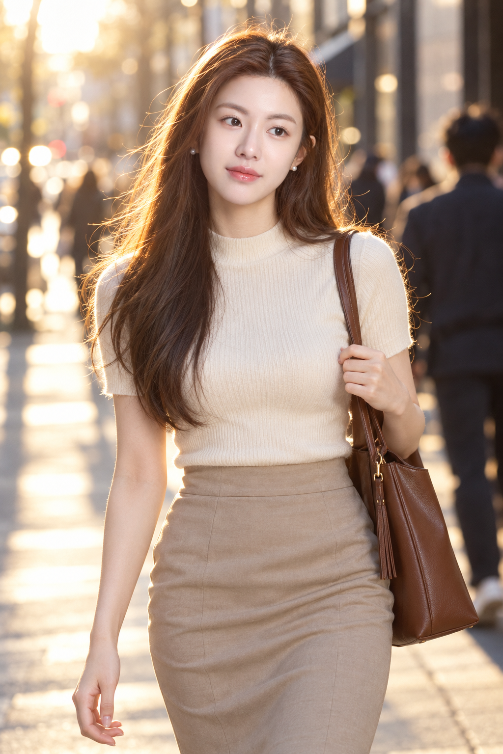Golden Hour Urban Quiet Luxury Street Portrait