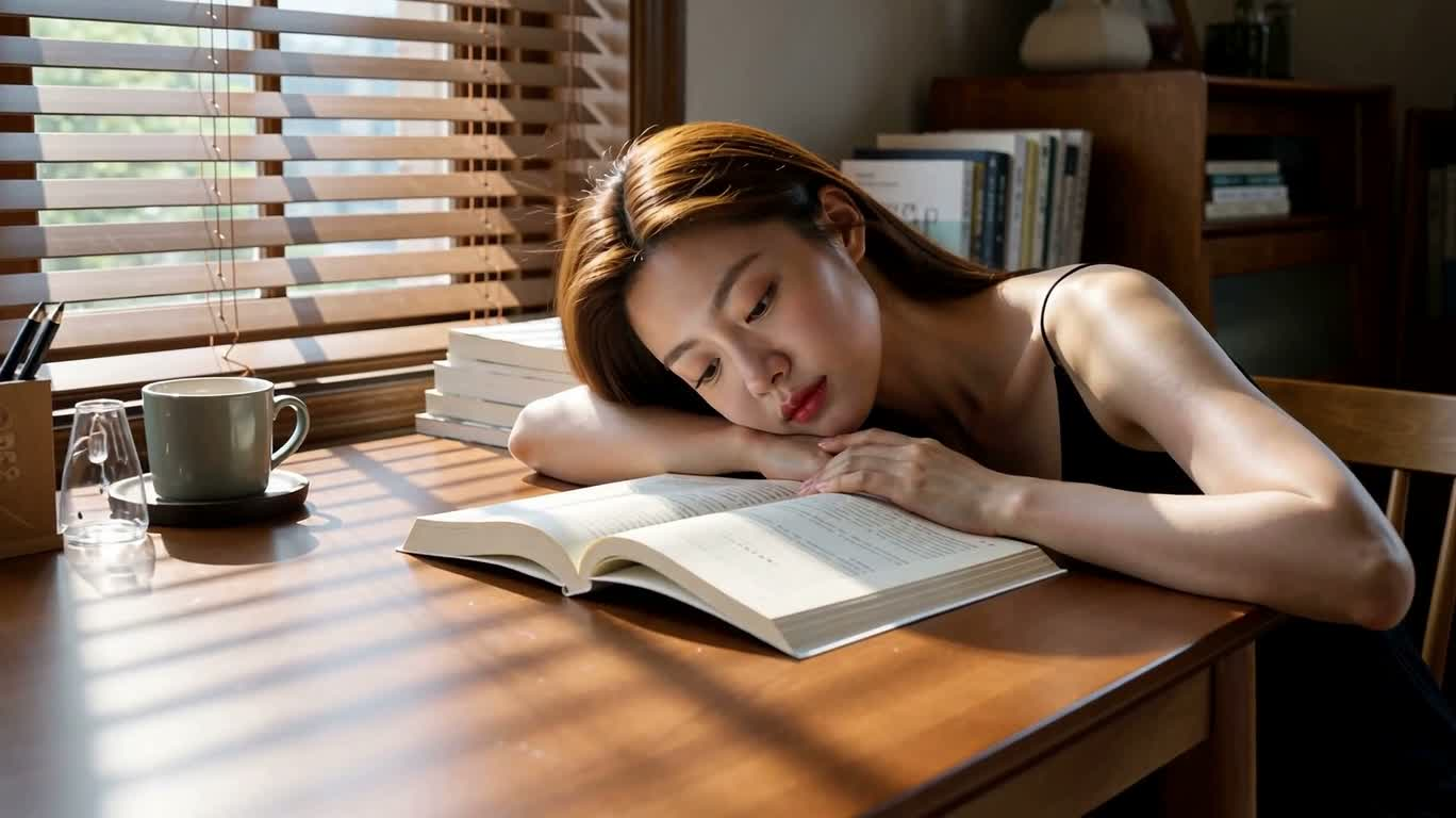 오후의 책장 사이 설렘