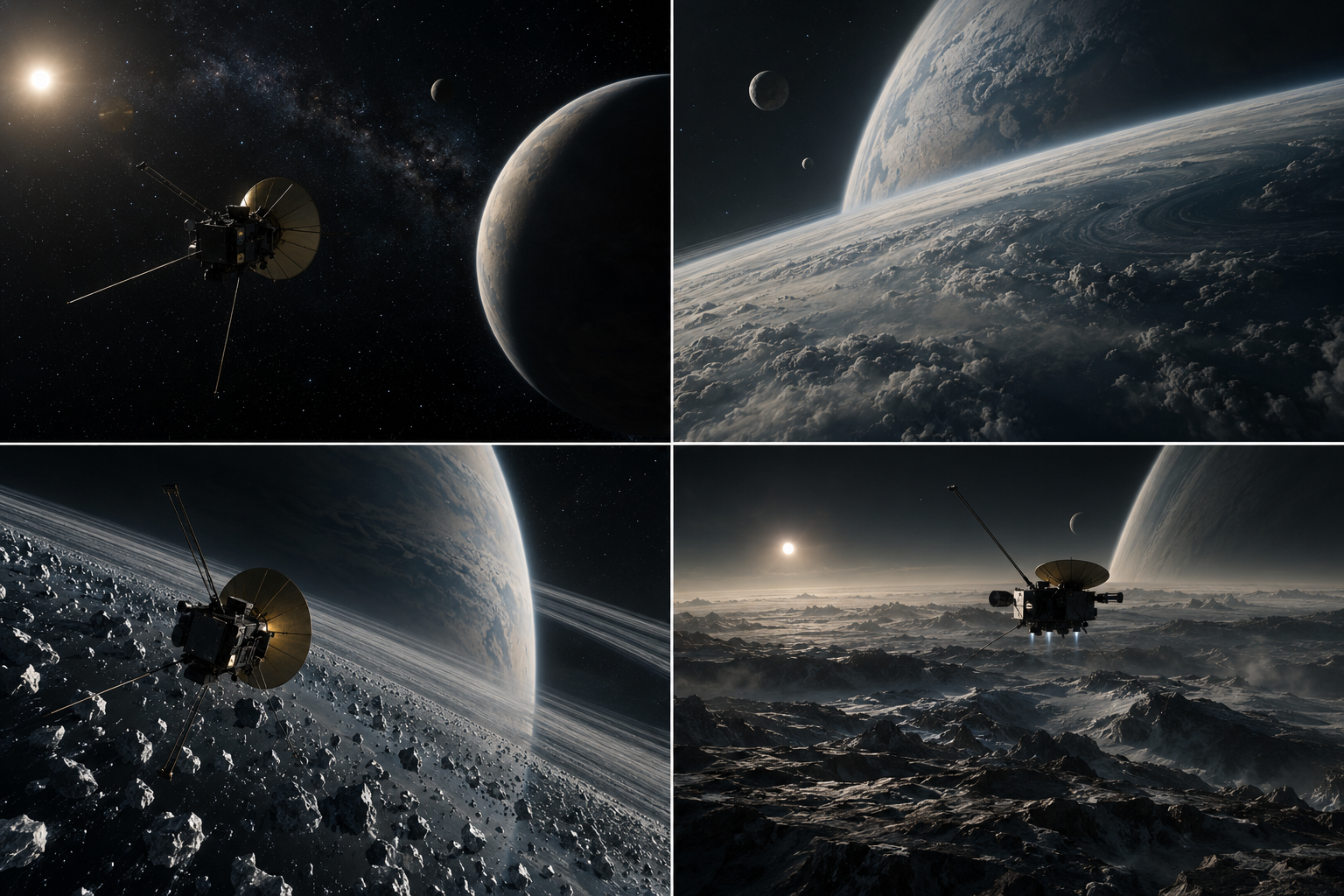 Storyboard cinématographique original d'exploration spatiale