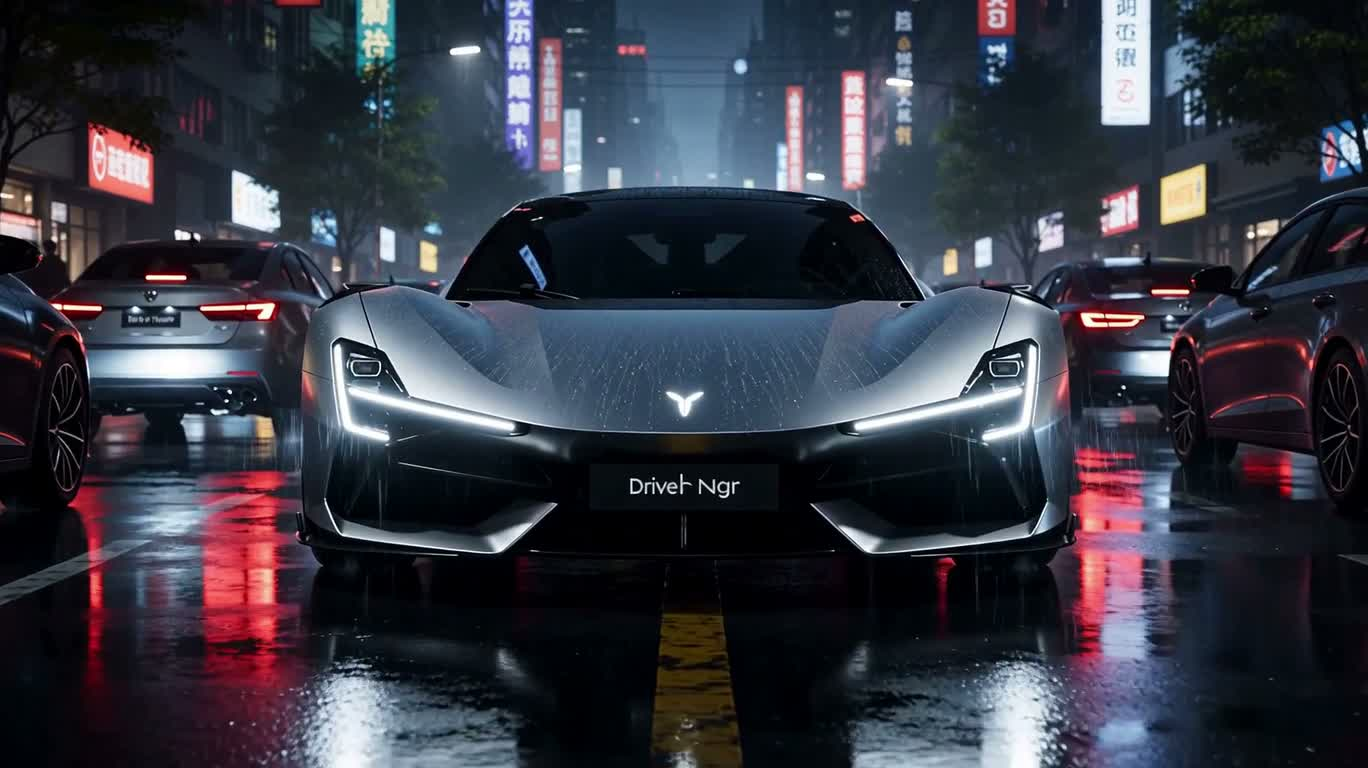 Nuit de pluie néon, vers le clair de lune