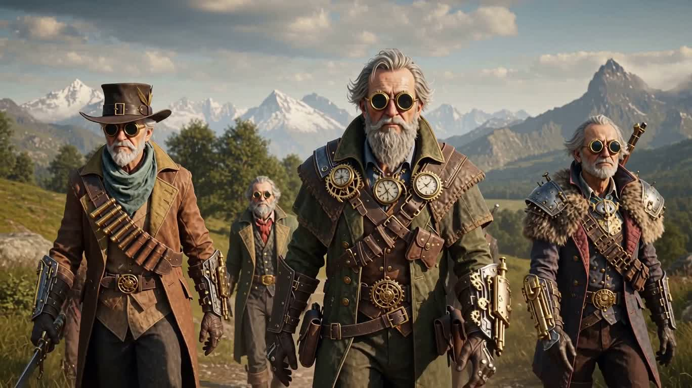Steampunk Elder's Expedition — AI video creation