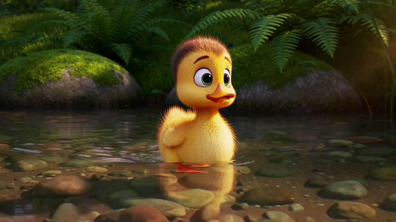 L'aventure du petit canard au ruisseau de la forêt
