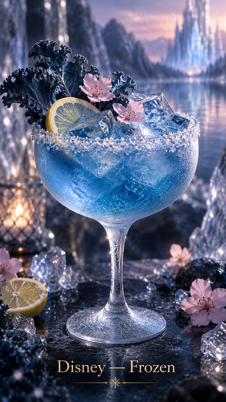 冰雪奇缘灵感高端鸡尾酒海报