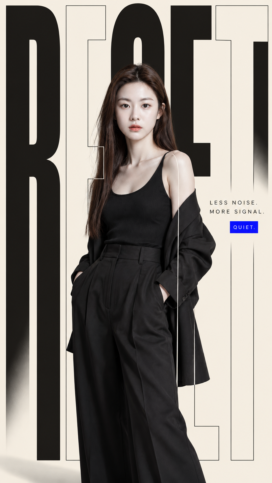 Mise en page photographique d'affiche de mode minimaliste haut de gamme — AI image creation