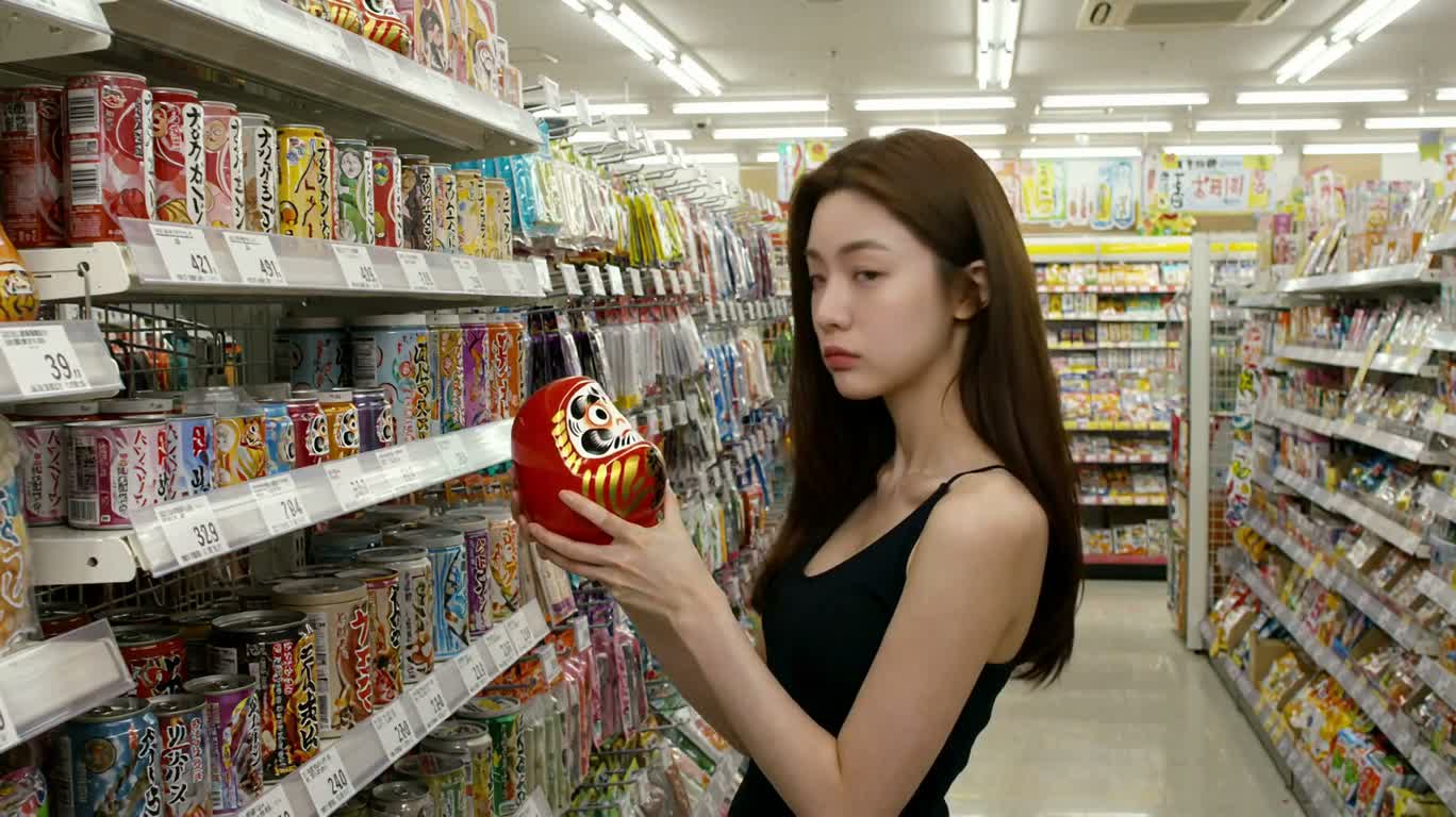 少女与达摩娃娃的快速互动