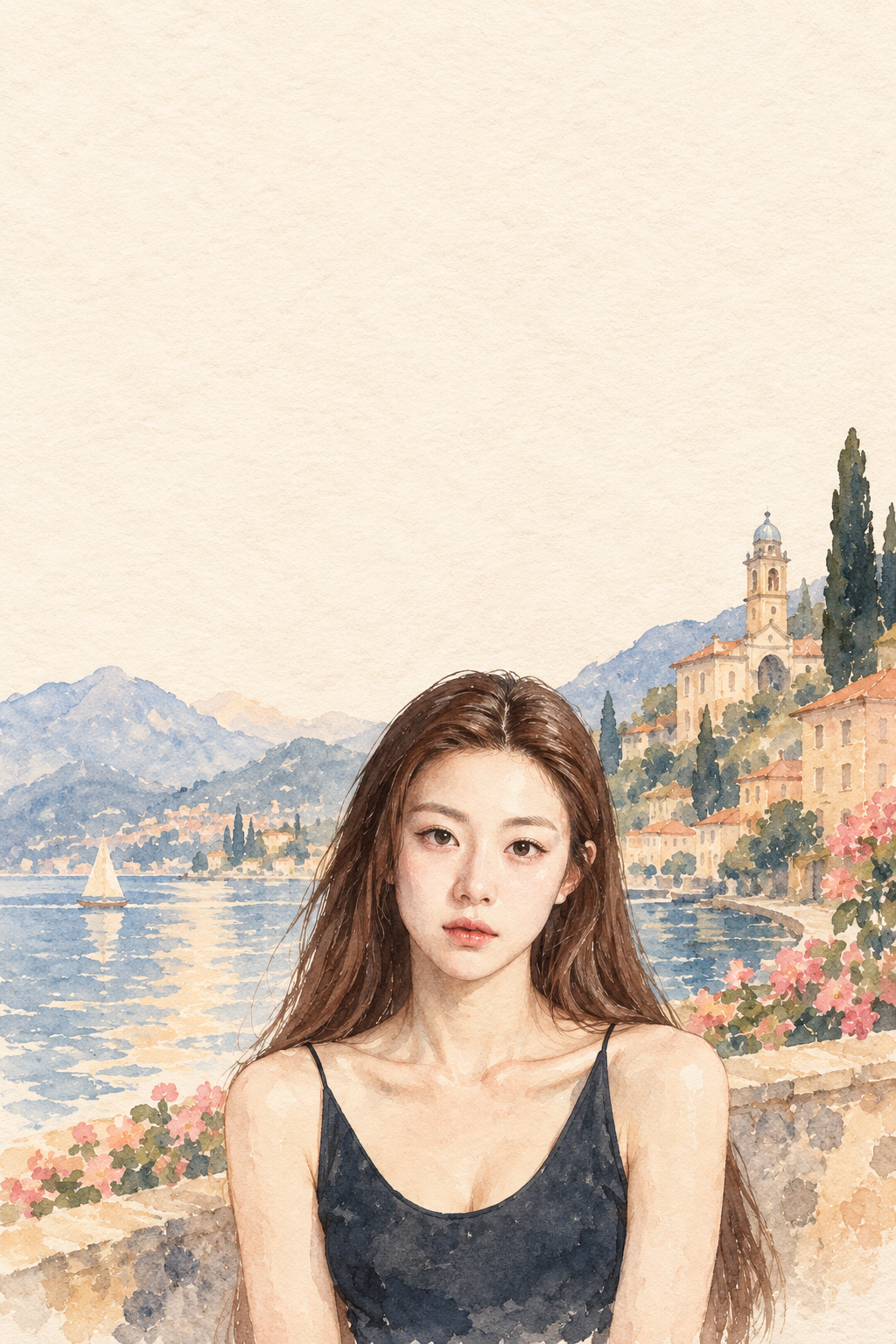 水彩水粉复古旅行海报照片转绘 — AI image creation