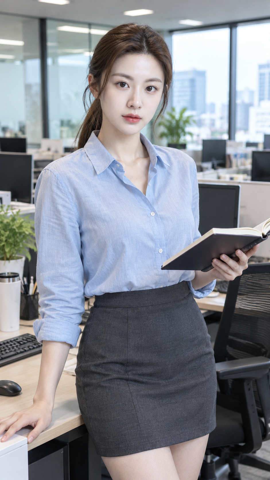 일본 사무실의 초가을 자연스러운 순간