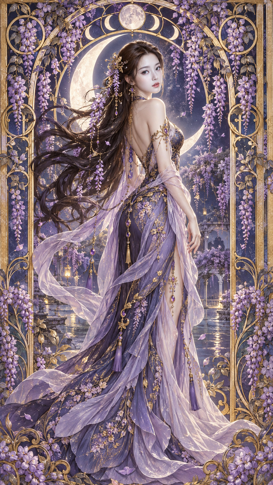 极华丽新艺术风格东方幻想女性立绘海报