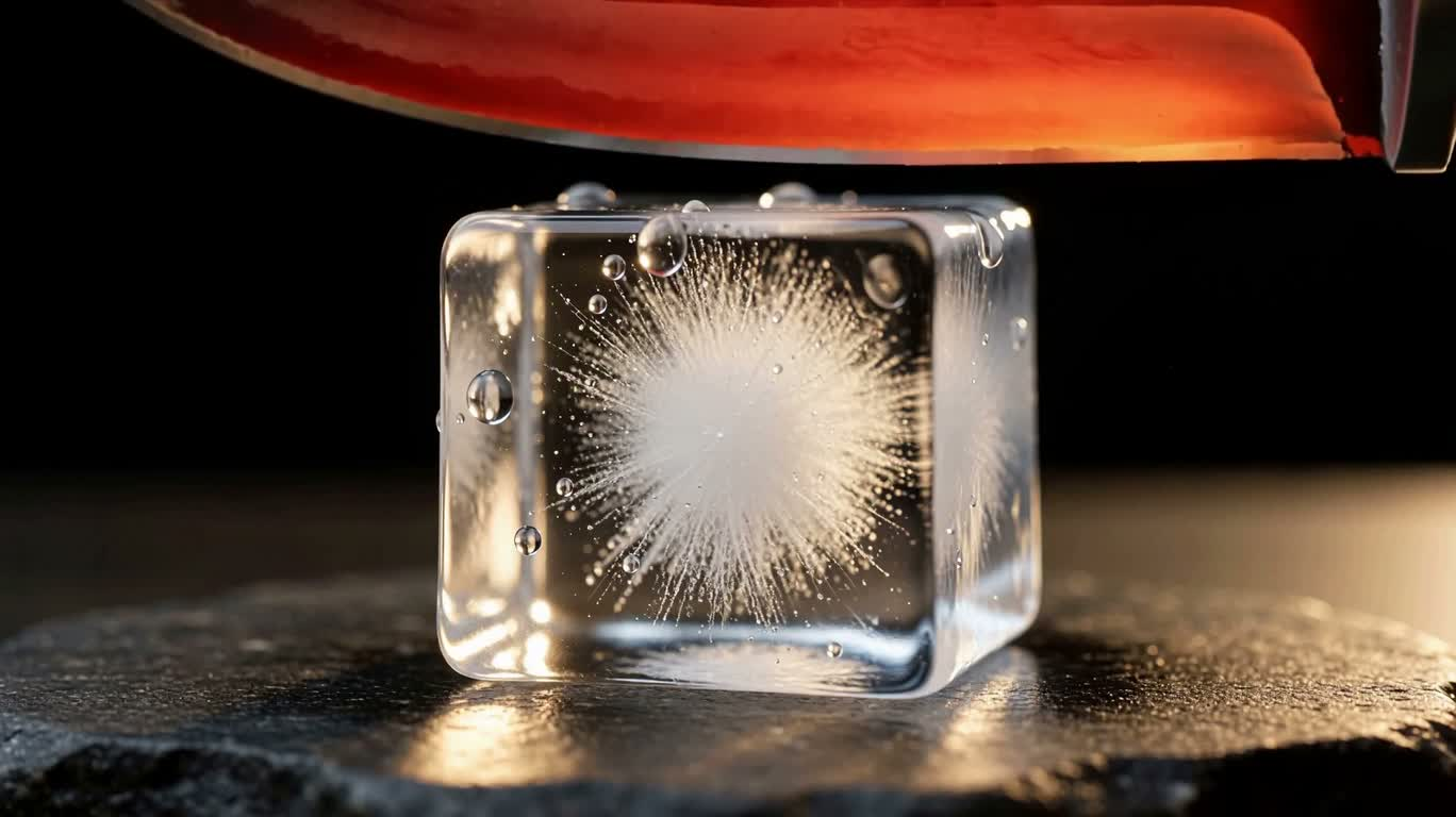 Lava Blade Cuts Ice