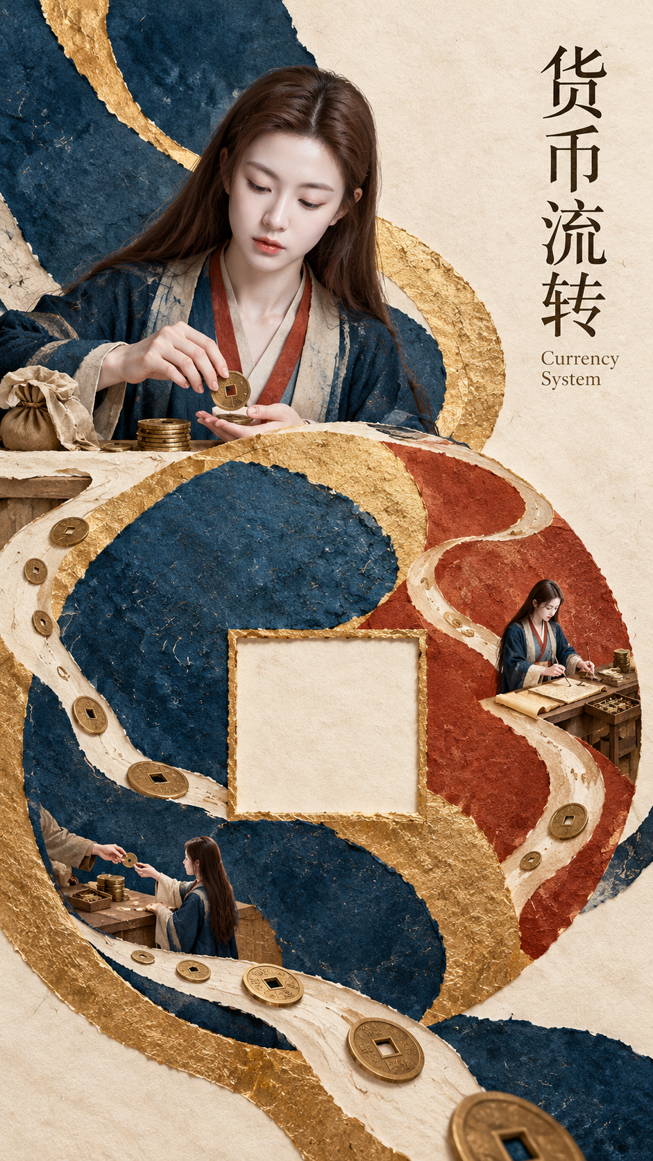 现代东方纸纤维货币制度展览海报