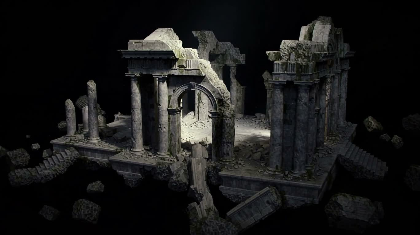 Floating Ruins in the Gloom