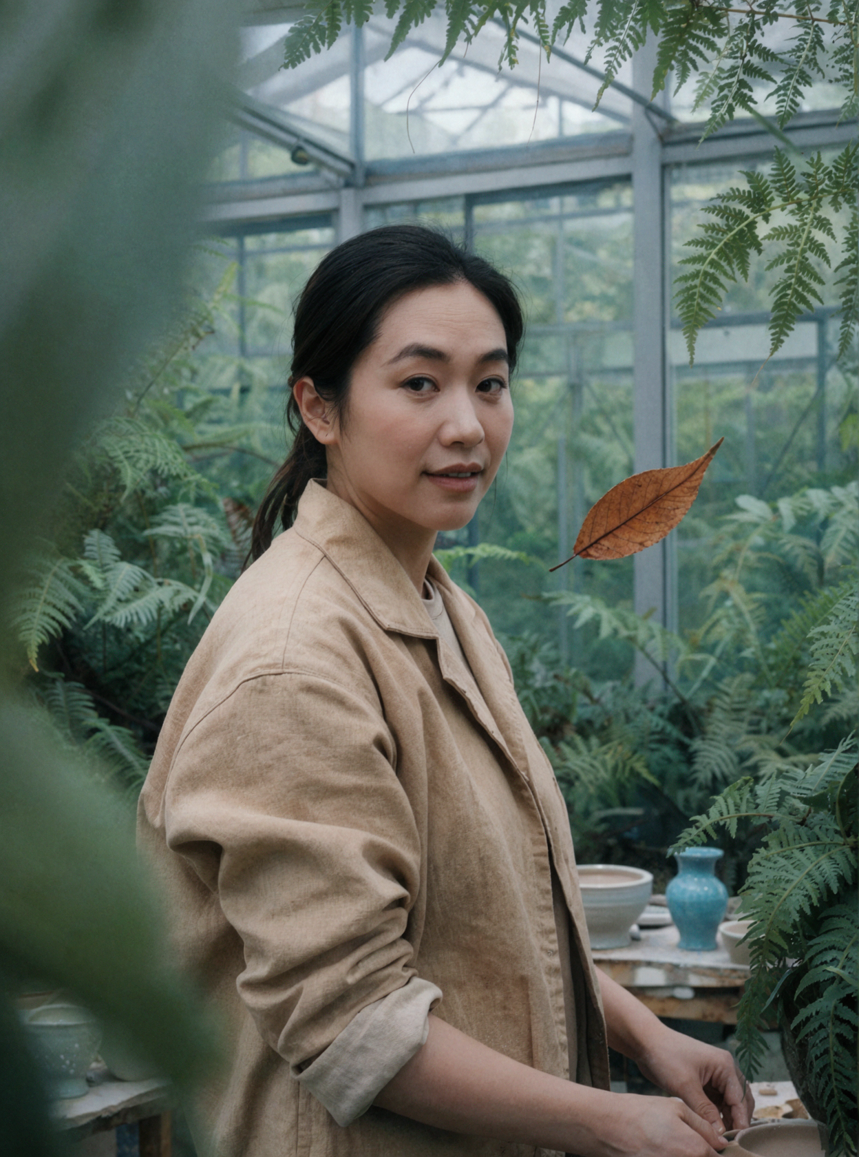 成年东亚女性陶艺家 · 环境人像