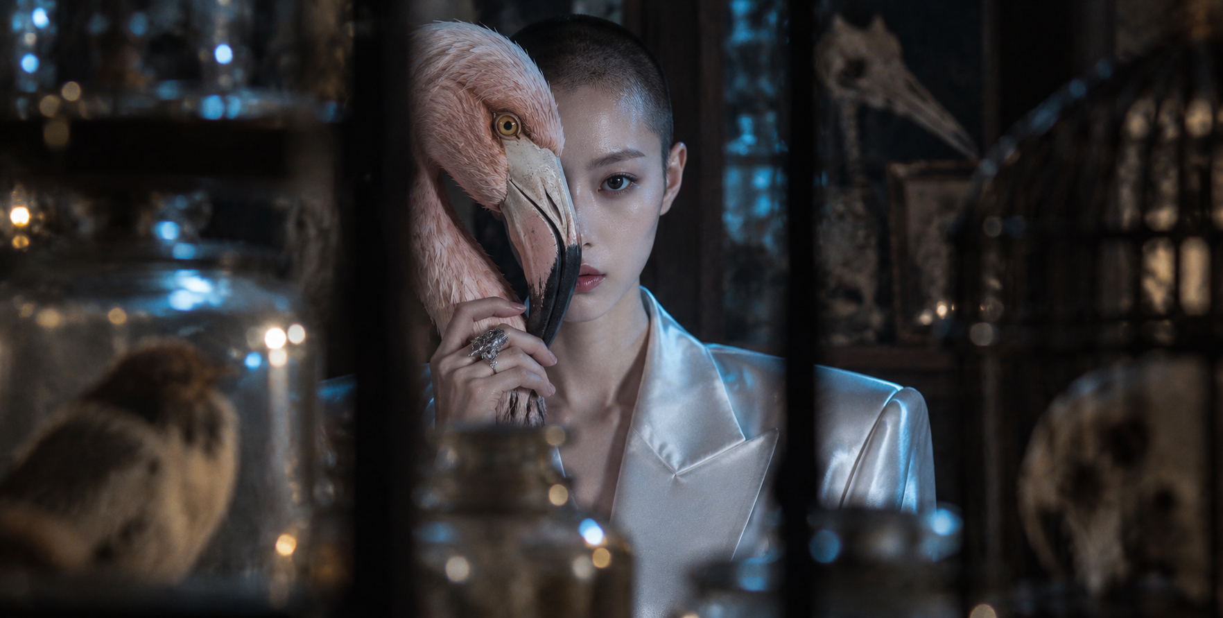 幽暗标本室里的火烈鸟半脸幻觉