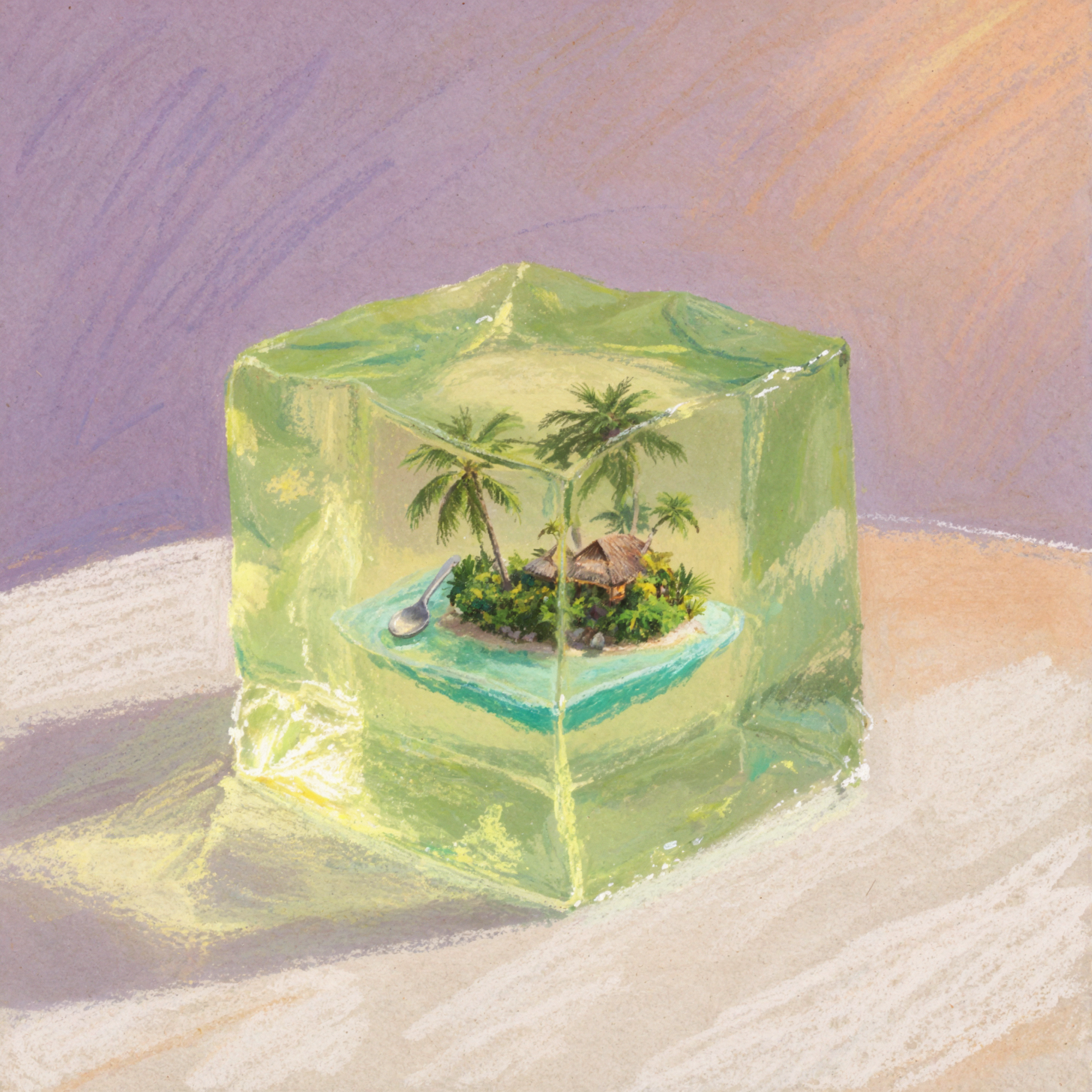 Jelly Island · Pastel Crayon — AI image creation