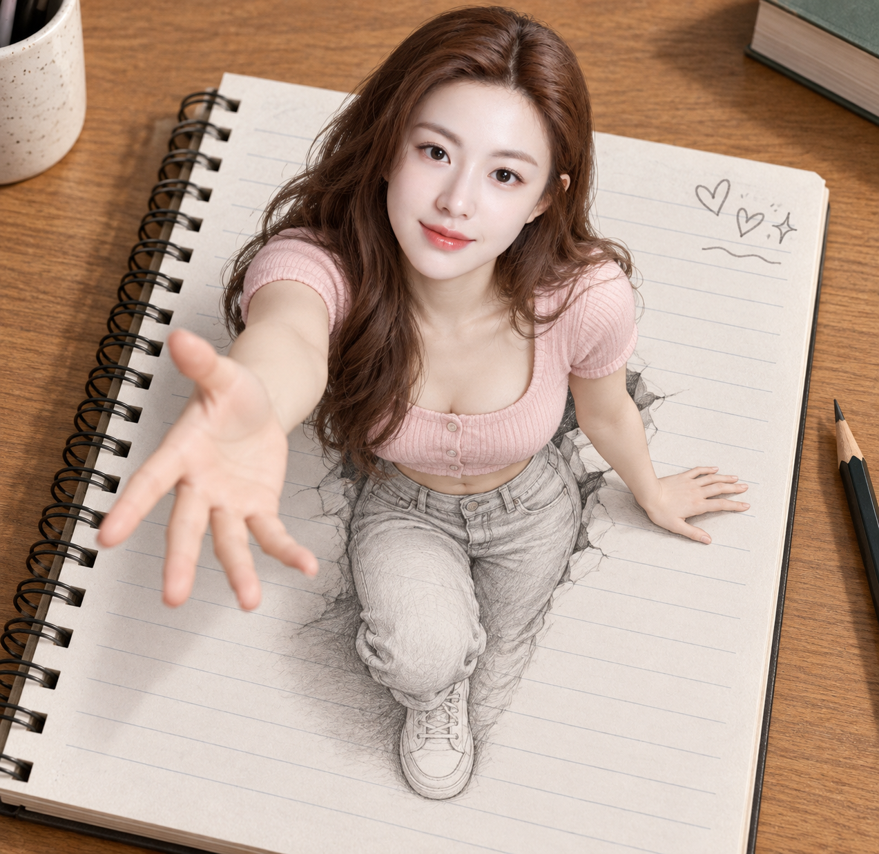 虚实交错：笔记本中跃出的3D少女