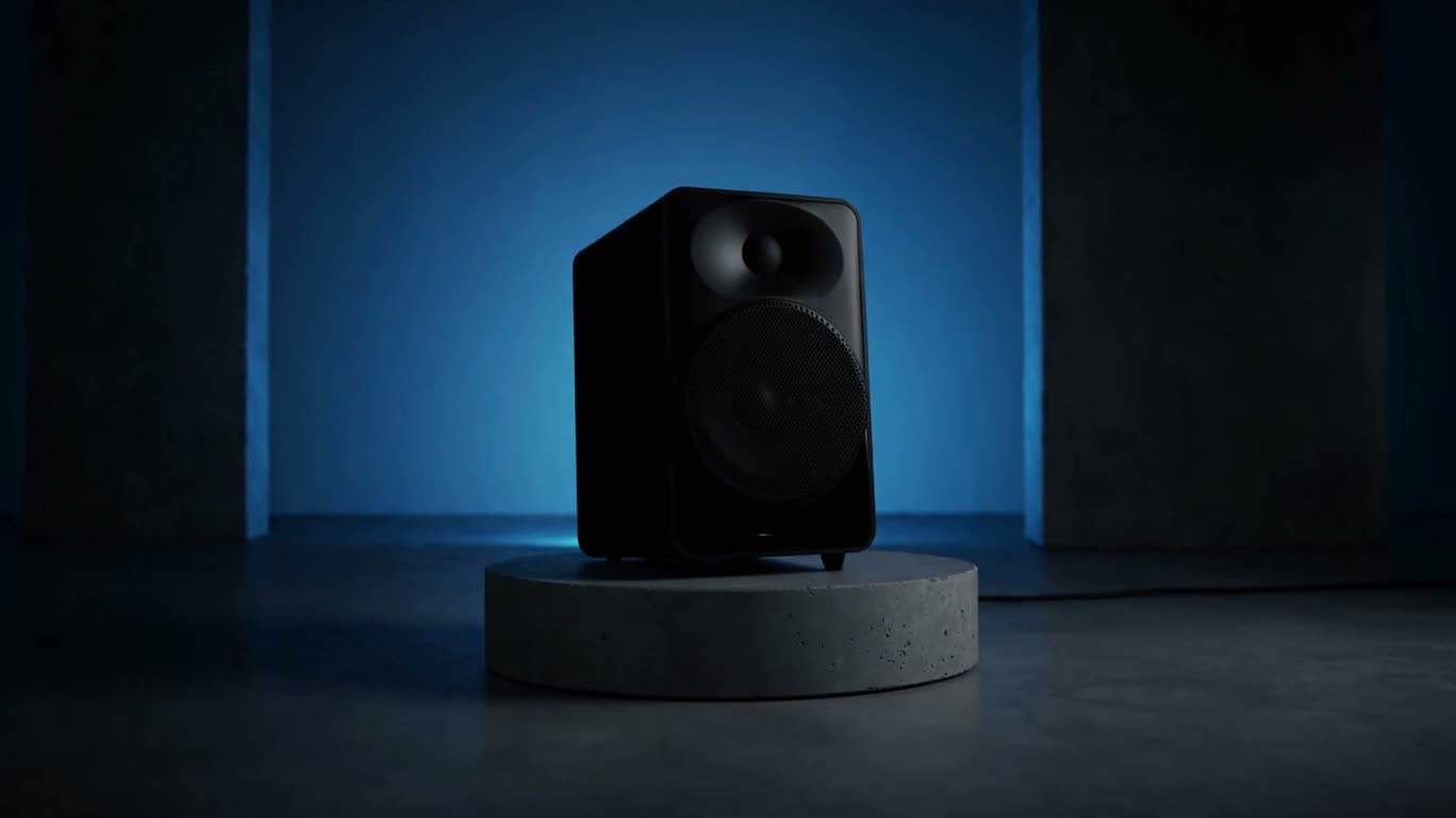 Présentoir acoustique bleu froid