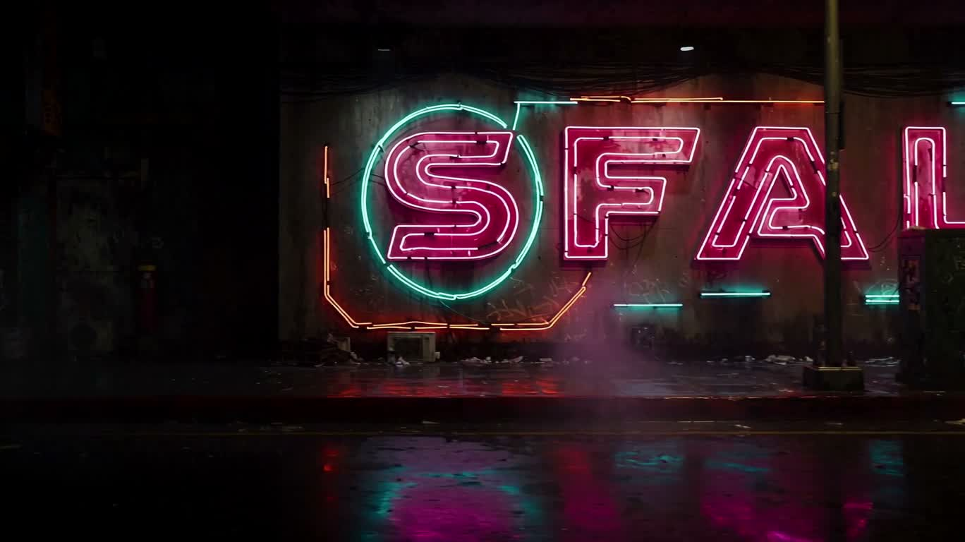 Nuit de pluie néon