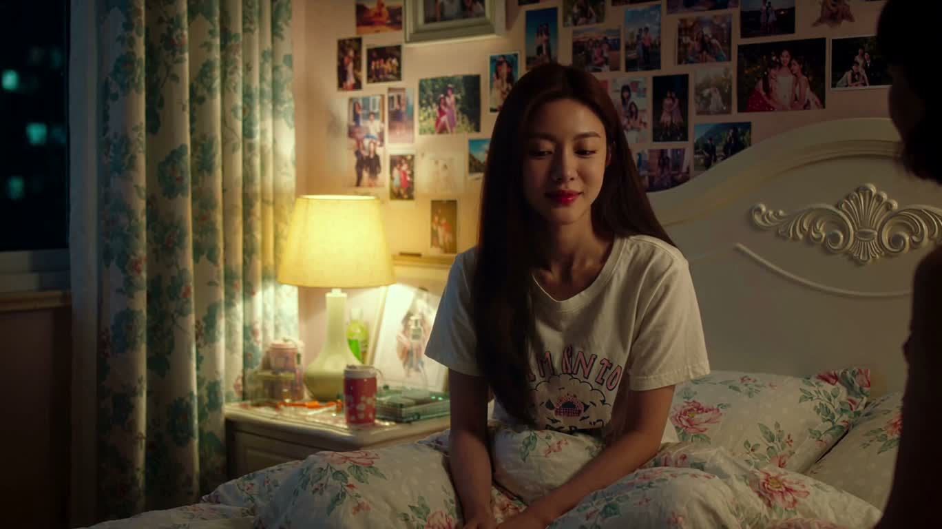 Mother and Daughter Heart-to-Heart in a Warmly Lit Bedroom