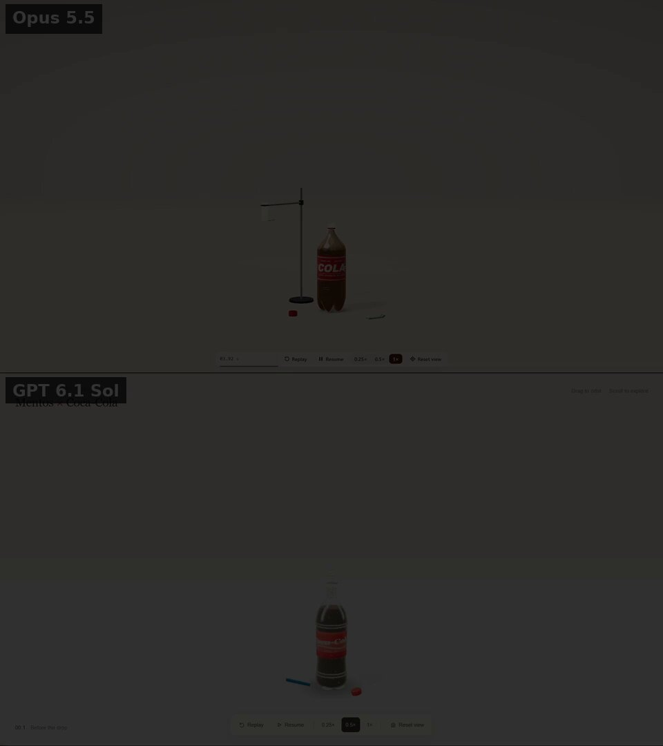 曼妥思可乐实验物理效果对比