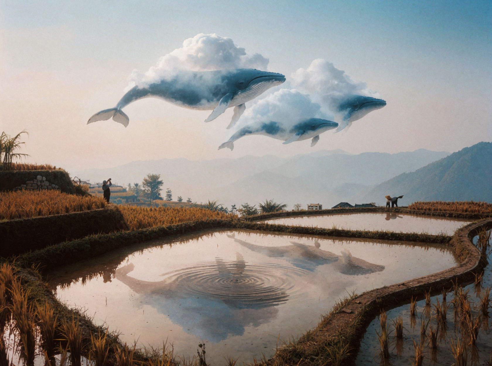 云鲸迁徙 · 复古胶片 — AI image creation