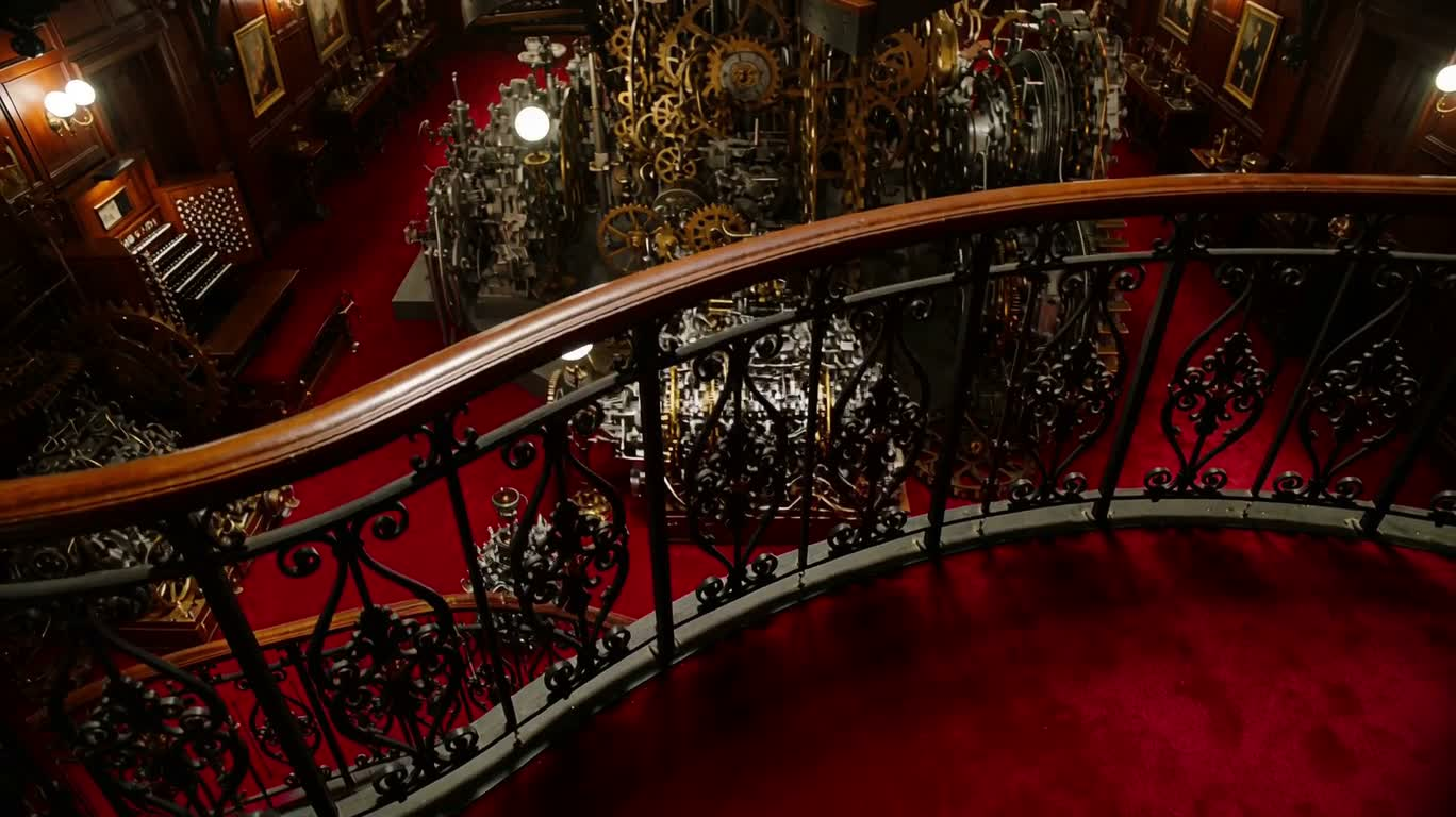 Labyrinthe d'orgue mécanique sur tapis rouge