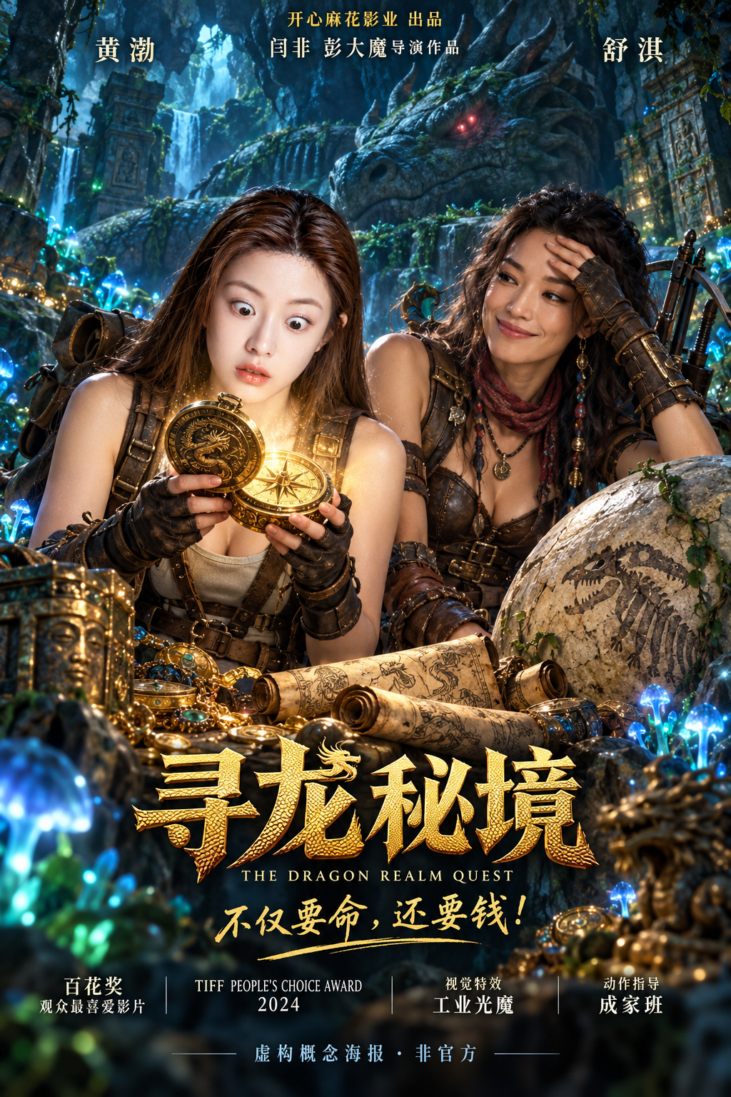 《寻龙秘境》奇幻冒险概念海报