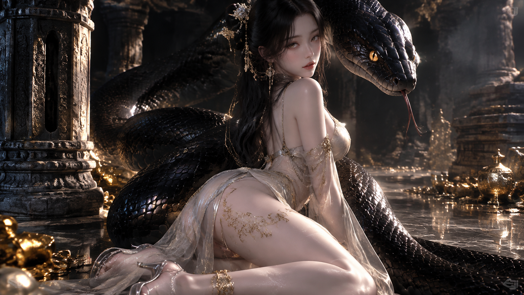 蛇女 — AI image creation