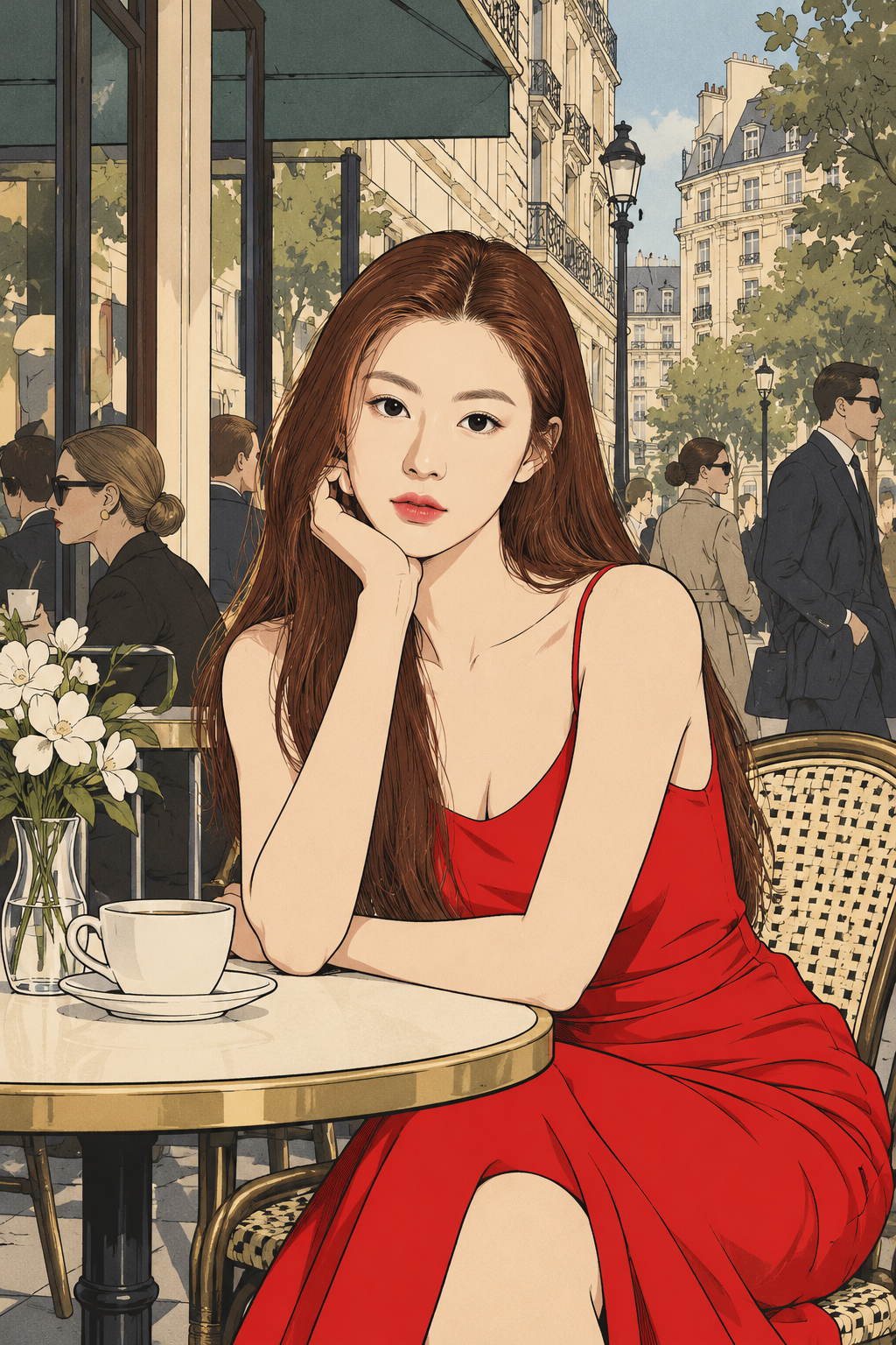 90年代复古都市生活方式杂志封面插画