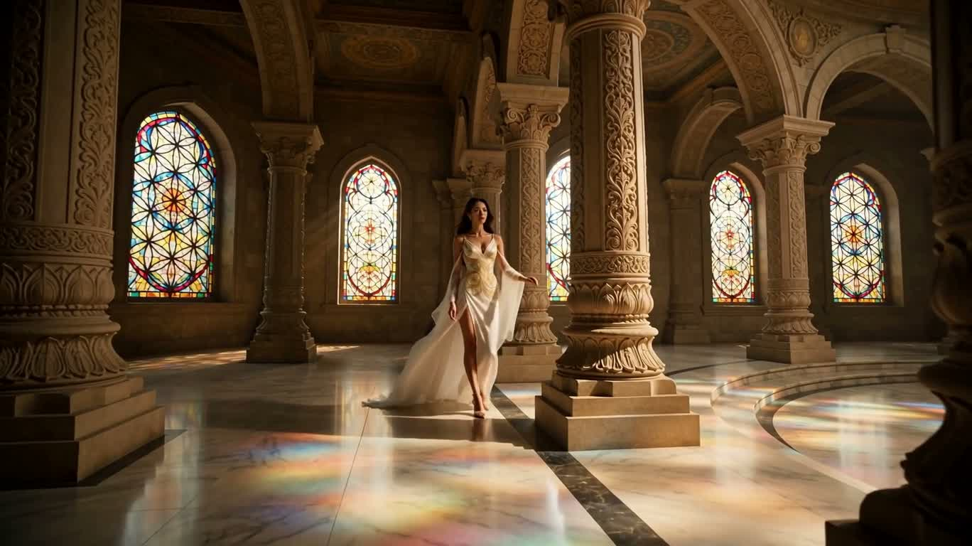Regard doré dans le temple de la Fleur de Vie