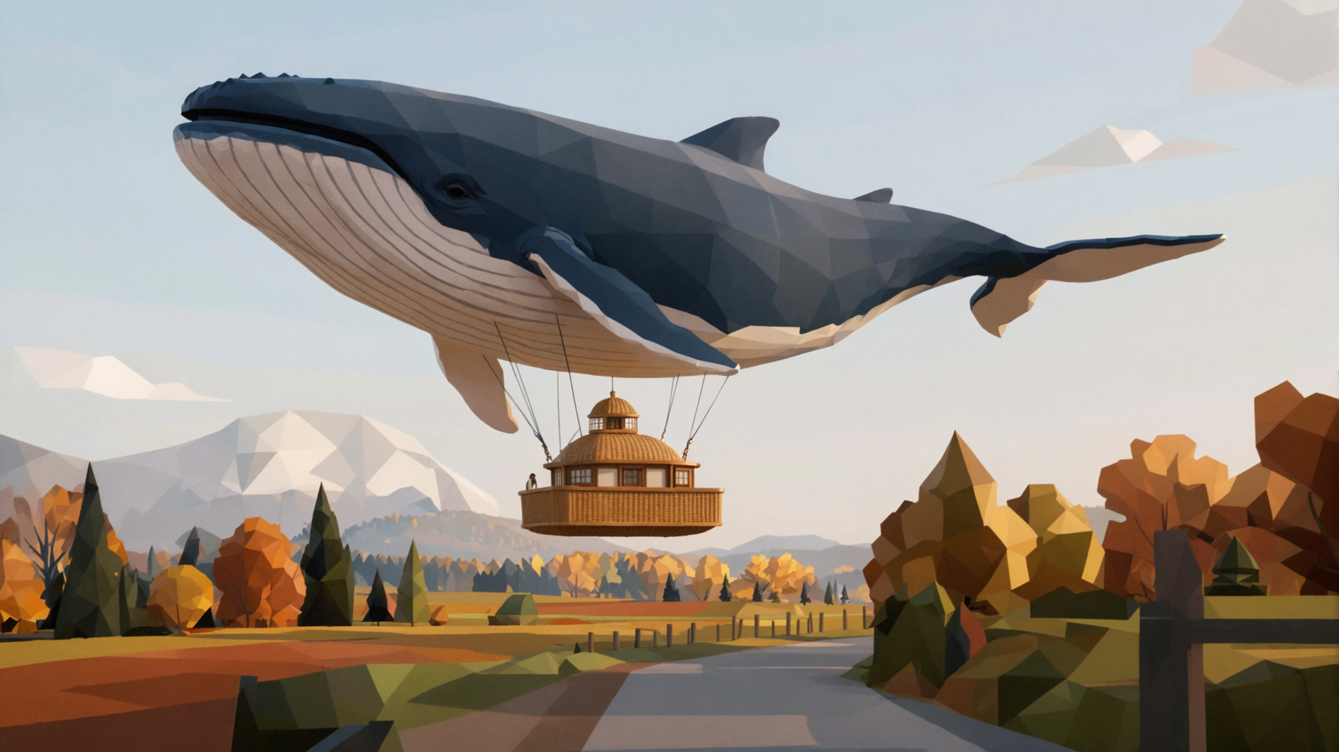 Whale Hot Air Balloon · Low Poly — AI image creation