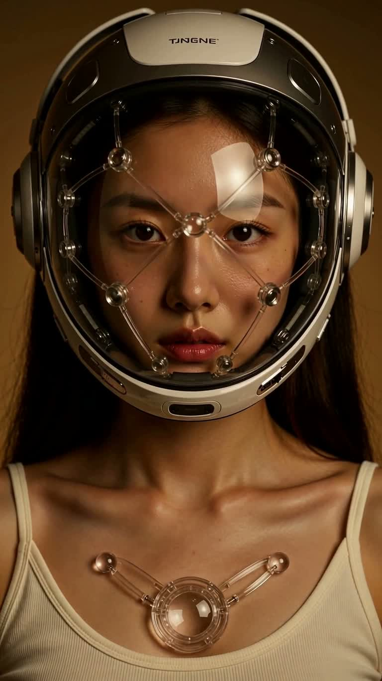 Ретро-футуристический портрет виртуальной реальности — AI video creation