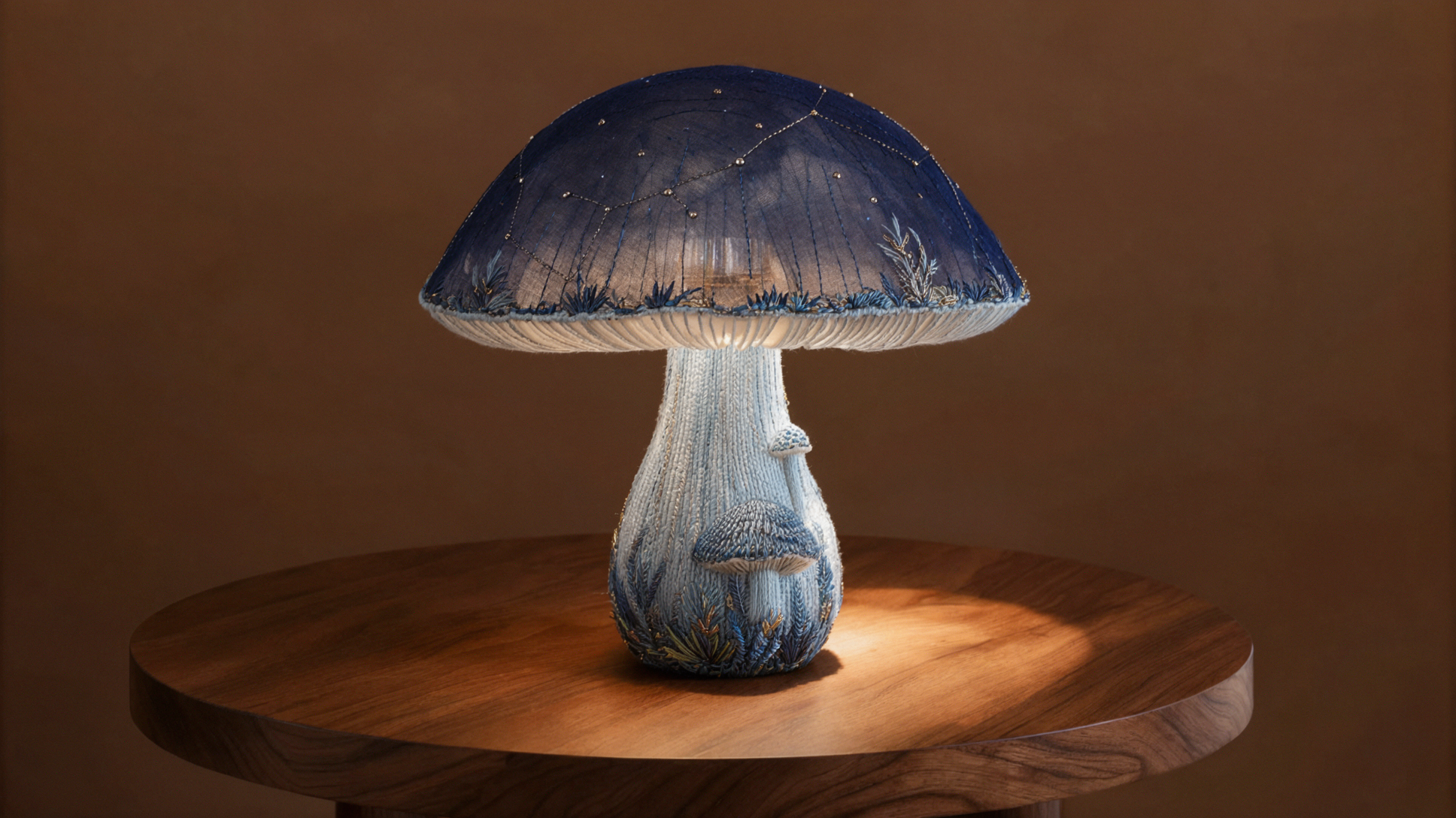 夜空蘑菇灯 · 刺绣织物