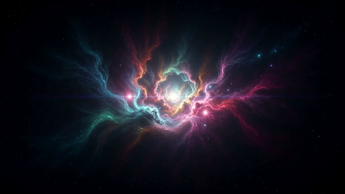 Explosion de nébuleuse colorée