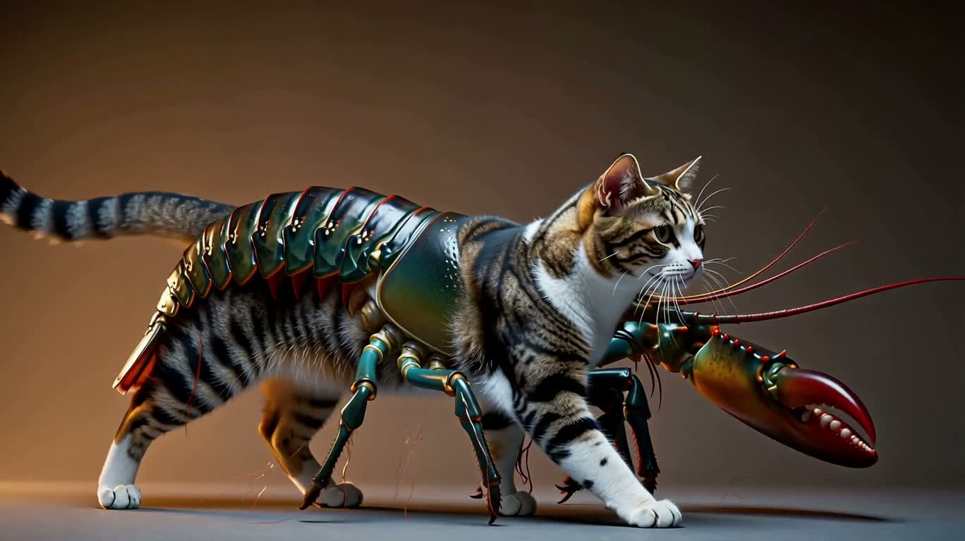 Cat-Crayfish Beast in a Warm-Cool Gradient