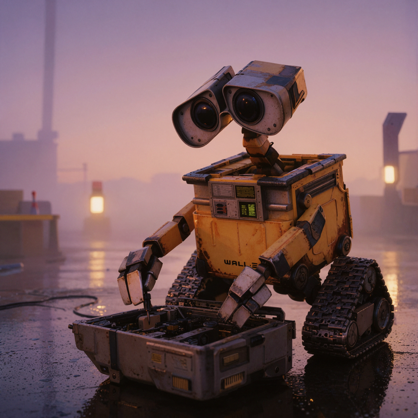 WALL-E · Réparer la lueur · Brume à l'aube — AI image creation