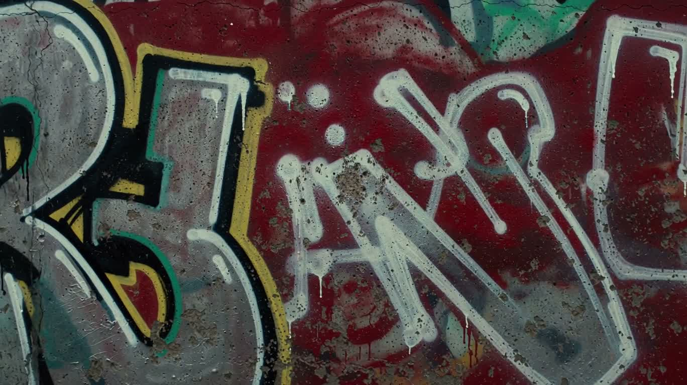 Mur en béton aux graffitis tachetés