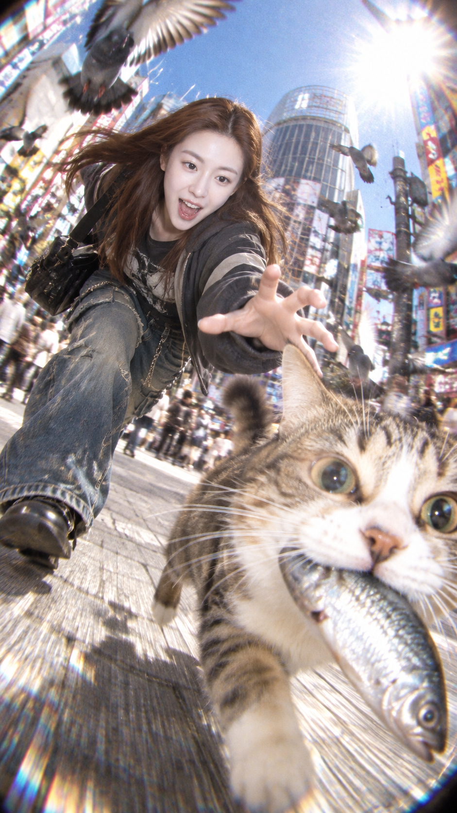 Y2K CCD Fisheye Chaotic Cat Chase Snapshot