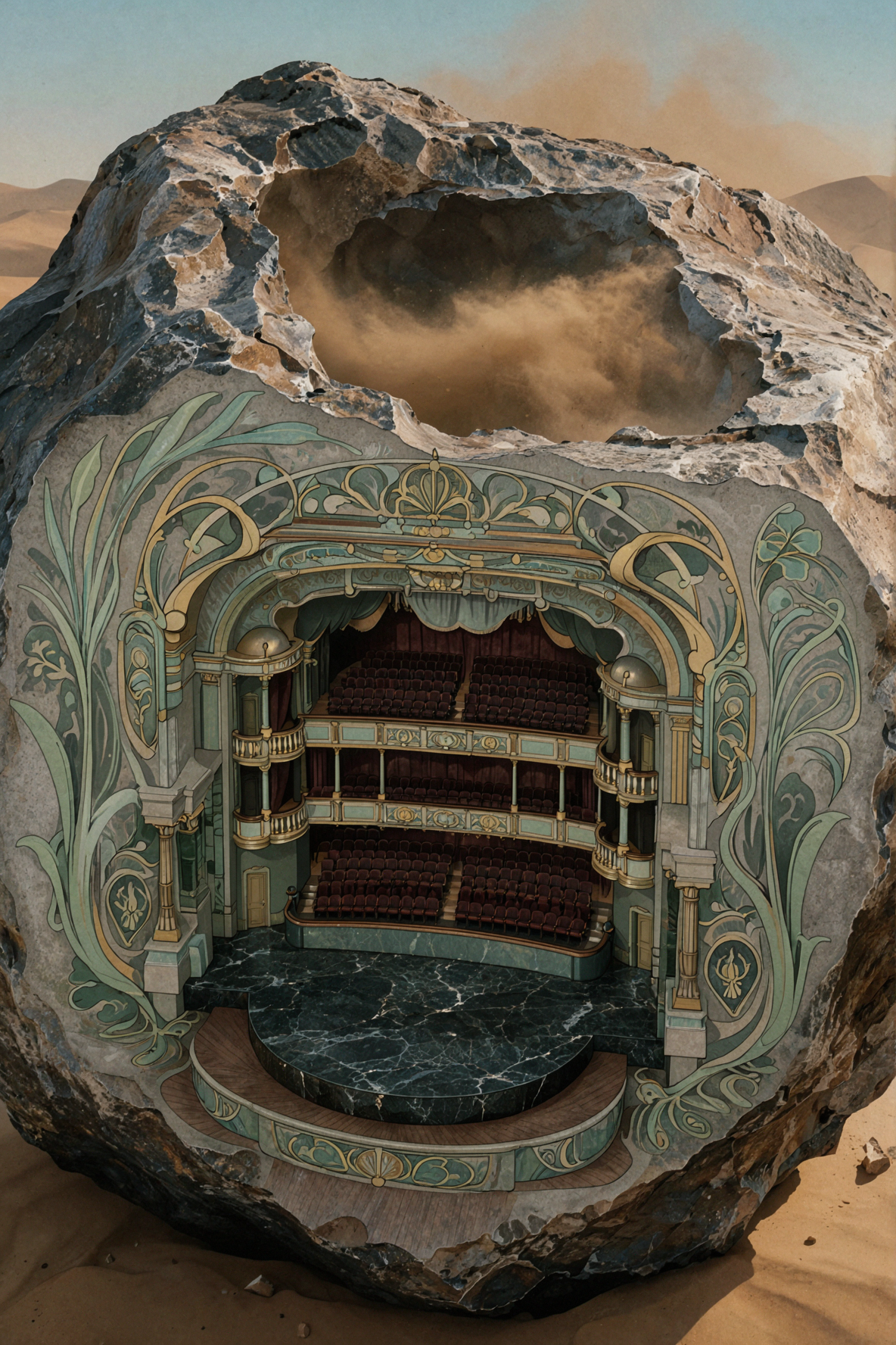 Desert Interstellar Opera House · Art Nouveau Deco — AI image creation