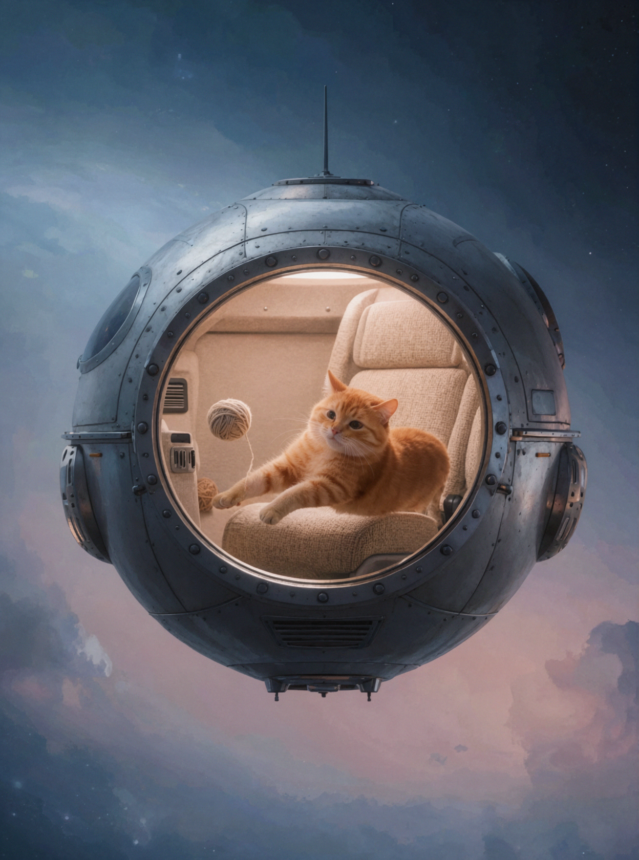 Khoang tàu vũ trụ của mèo · Ý tưởng kỳ ảo — AI image creation